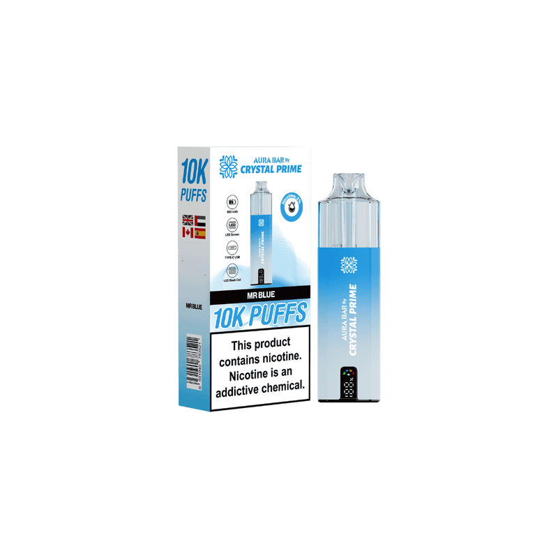Aura Bar 10k Puffs Prefilled Vape By Crystal Prime - Starting From £8.00