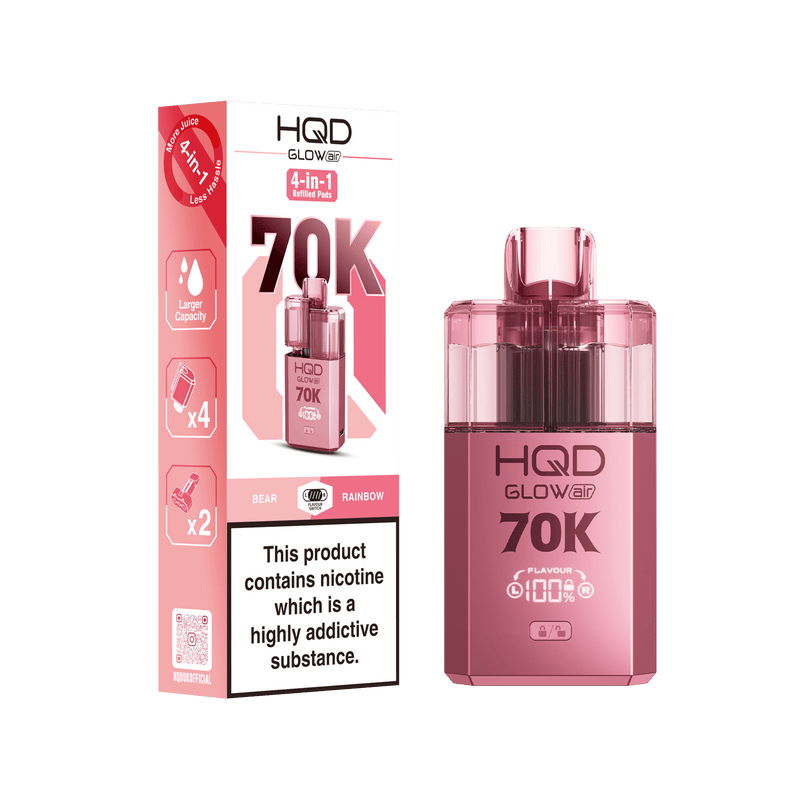 HQD Glow Air 70K, 70,000 Puffs Prefilled pod kit