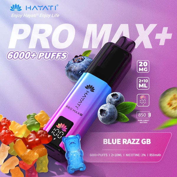 Hayati Pro 6000 Puffs Prefilled Pod Vape Blue raz GB