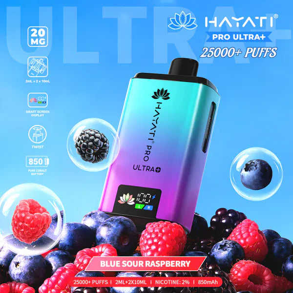 hayati pro ultra Plus 25k puffs Blue sour raspberry flavor