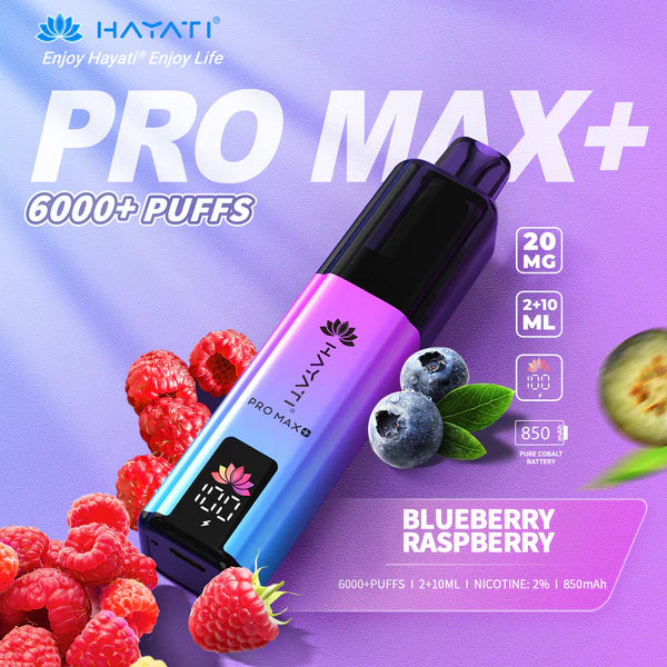 Hayati Pro 6000 puffs blueberry raspberry flavor