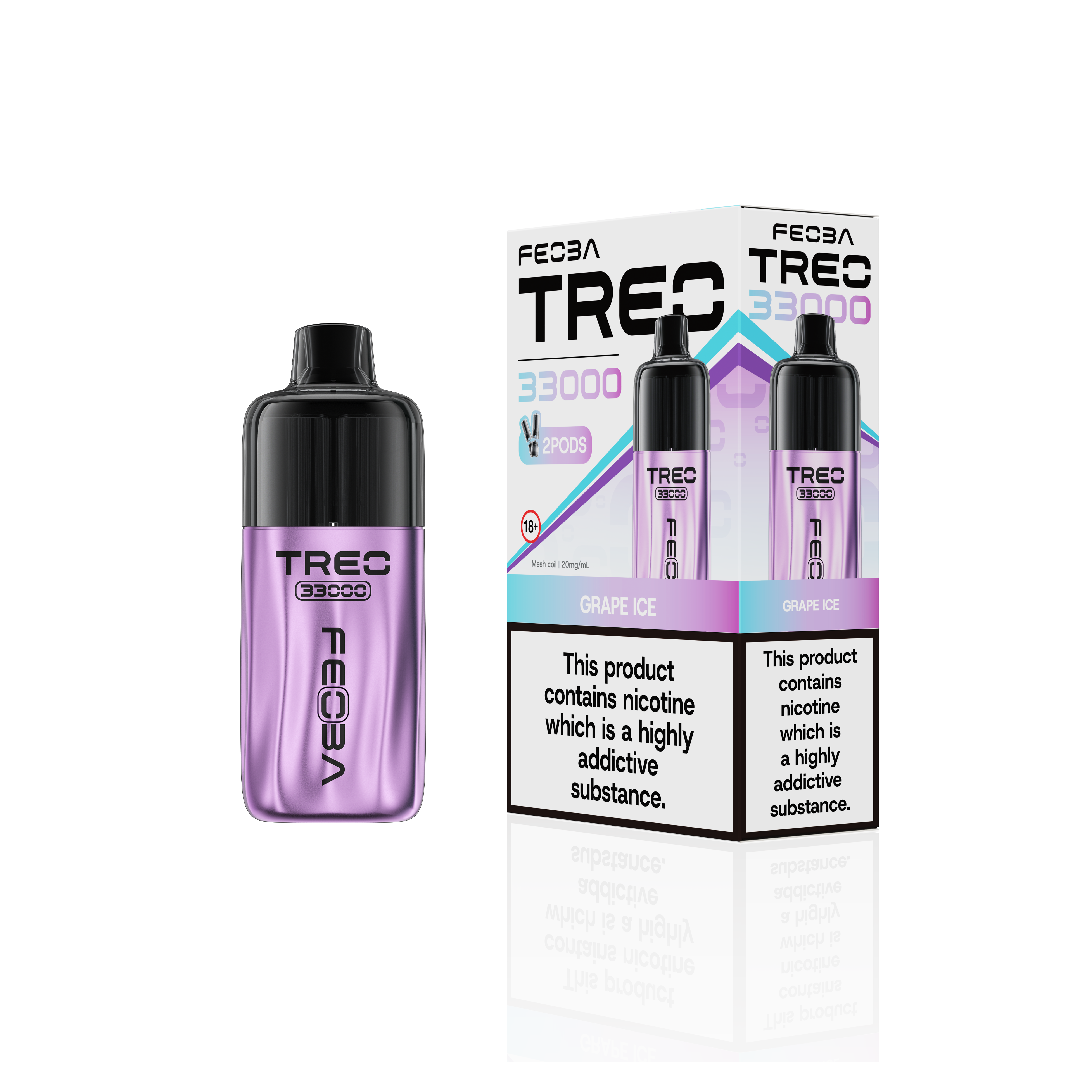 Feoba Treo 33K, 33000 Puffs Prefilled Pod Vape Kit - Starting From £8.99