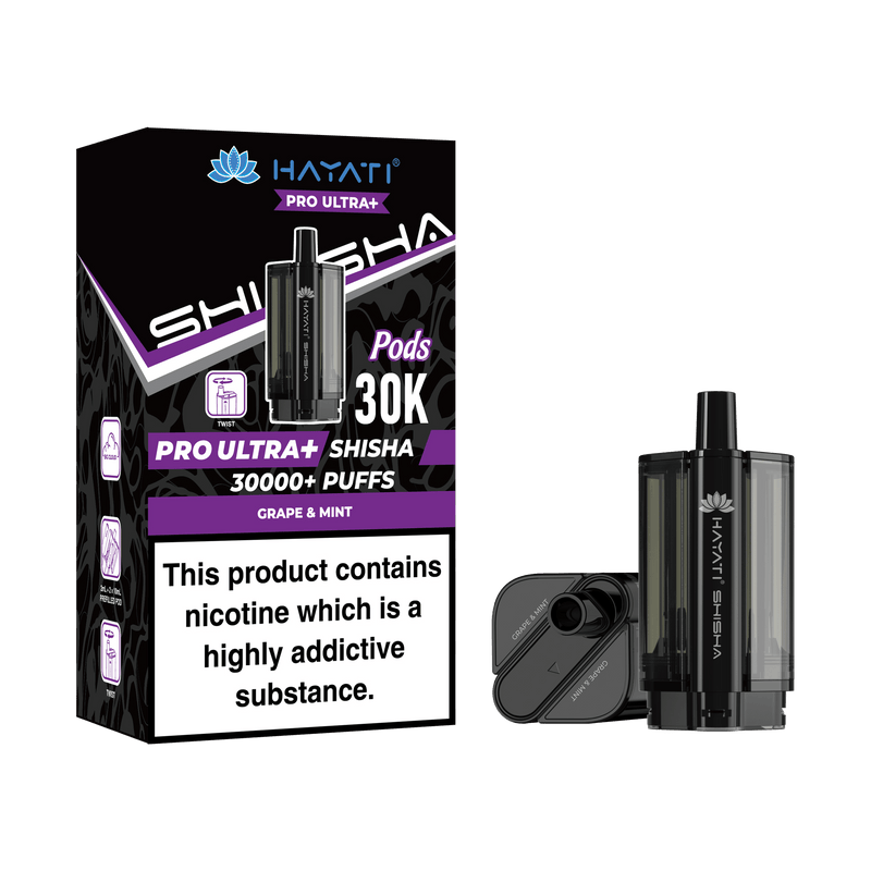Hayati Shisha 30k Replacement Pods Pro Ultra Plus - £6.95 Only