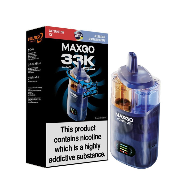 RELX Maxgo Combo 33k, 33000 Puffs Prefilled Pod Kit Dual Flavor - Starting From £10.50
