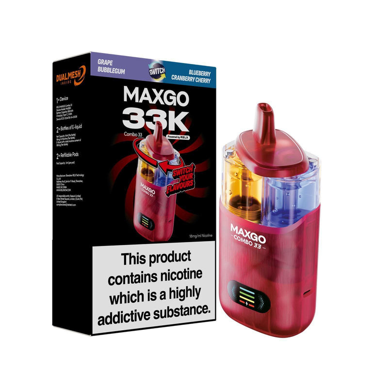 RELX Maxgo Combo 33k, 33000 Puffs Prefilled Pod Kit Dual Flavor - Starting From £10.50