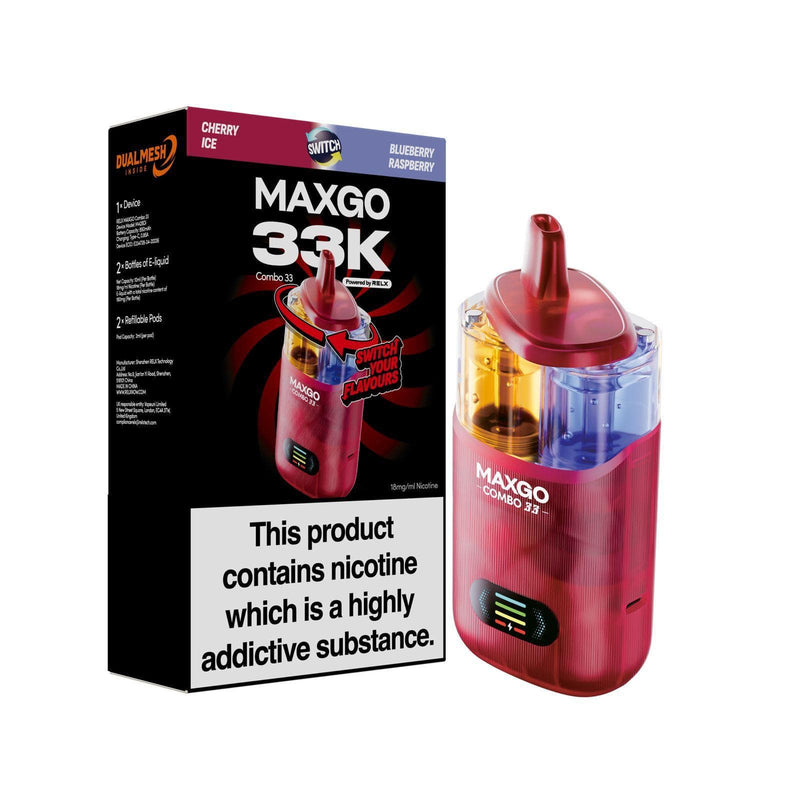 RELX Maxgo Combo 33k, 33000 Puffs Prefilled Pod Kit Dual Flavor - Starting From £10.50