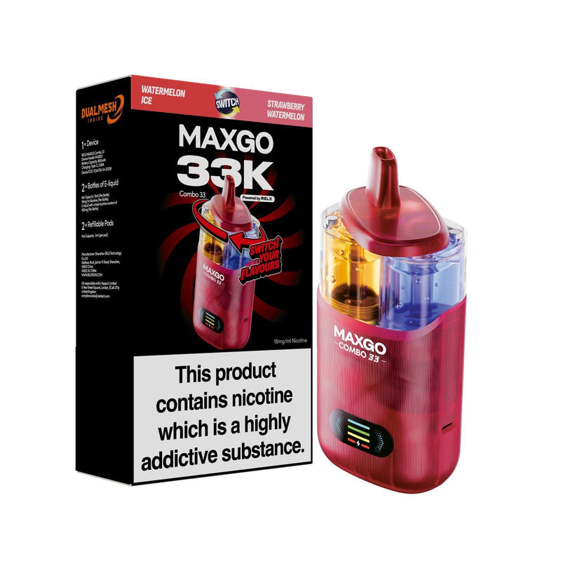 RELX Maxgo Combo 33k, 33000 Puffs Prefilled Pod Kit Dual Flavor - Starting From £10.50