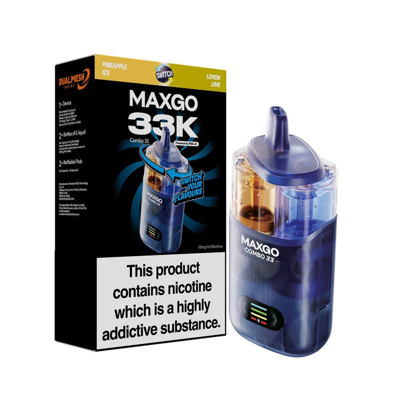 RELX Maxgo Combo 33k, 33000 Puffs Prefilled Pod Kit Dual Flavor - Starting From £10.50