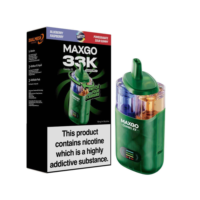 RELX Maxgo Combo 33k, 33000 Puffs Prefilled Pod Kit Dual Flavor - Starting From £10.50
