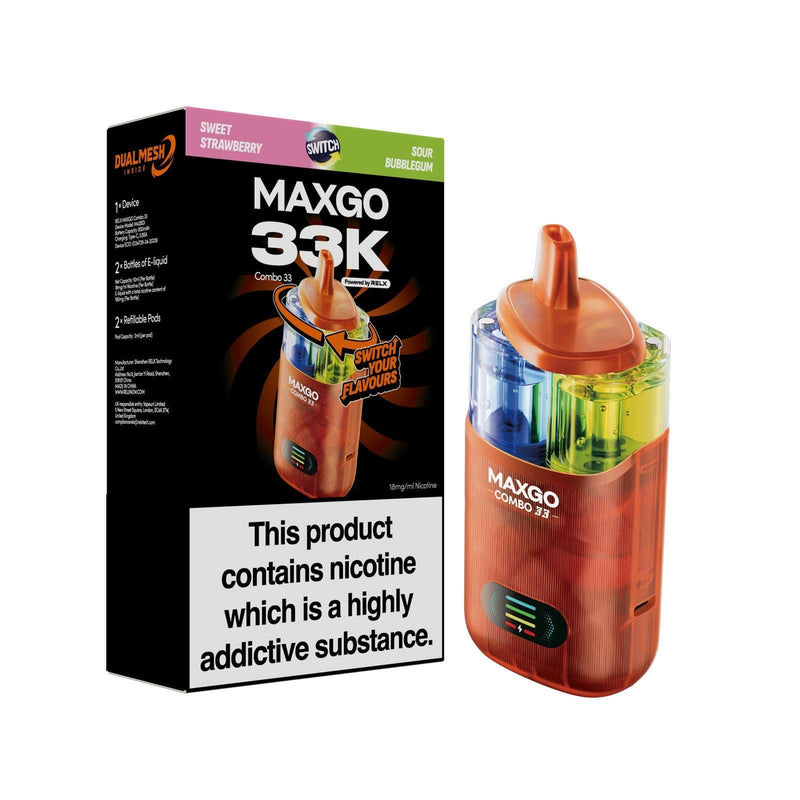 RELX Maxgo Combo 33k, 33000 Puffs Prefilled Pod Kit Dual Flavor - Starting From £10.50