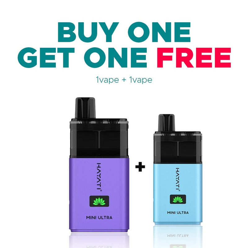 Hayati Mini Ultra 1500 Prefilled Pod Kit buy one get one free offer