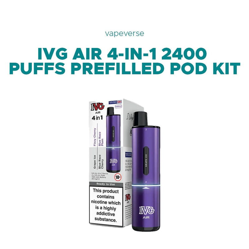 IVG Air 4-in-1 2400 Puffs Prefilled Pod Kit - £11.99 Only