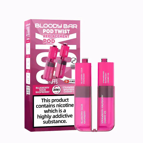 Bloody Bar 20K Ultra Twist blueberry sour raspberry flavors pods