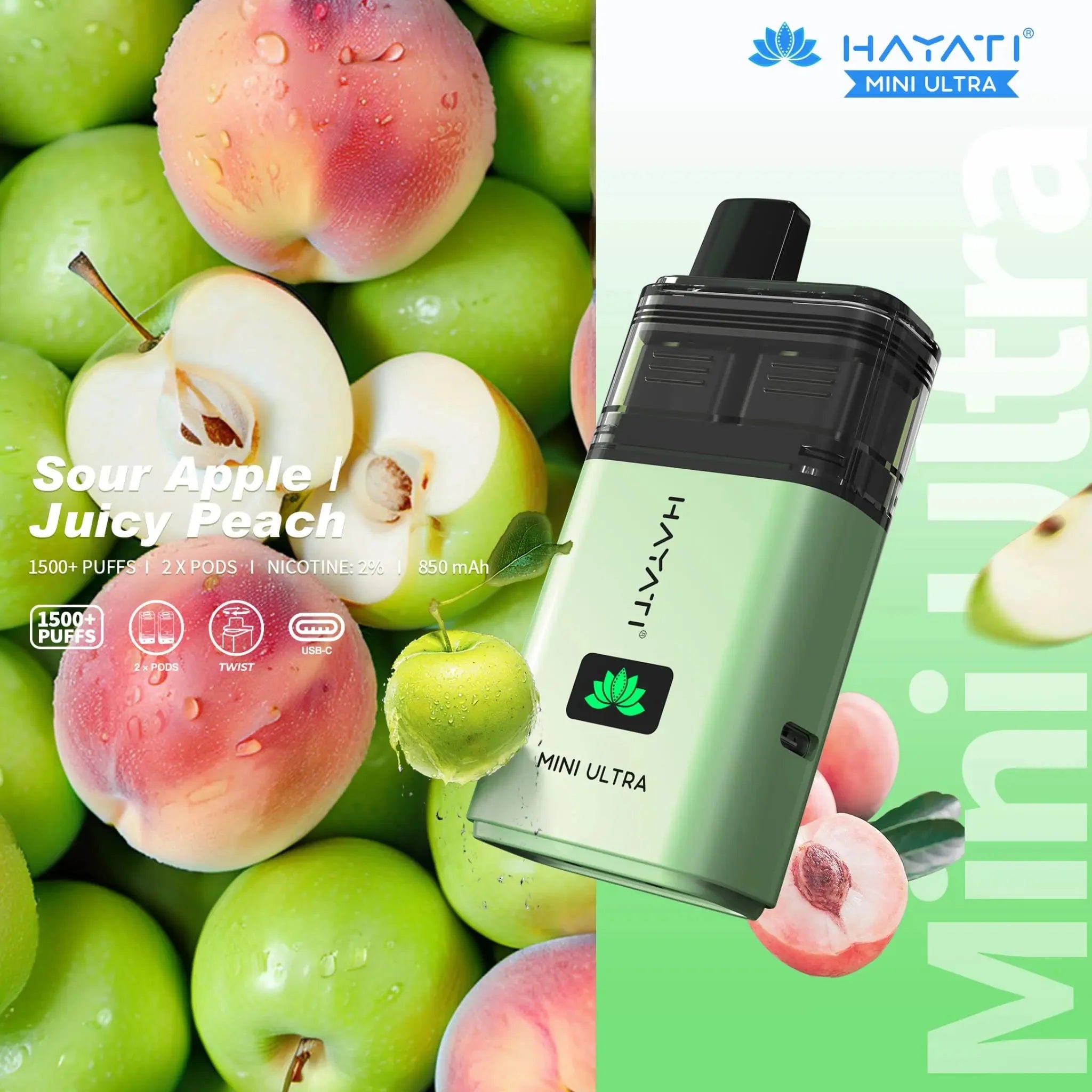 Hayati Mini Ultra 1500 Puffs Prefilled Pod Kit- Buy 1 Get 1 Free - Starting From £5.99