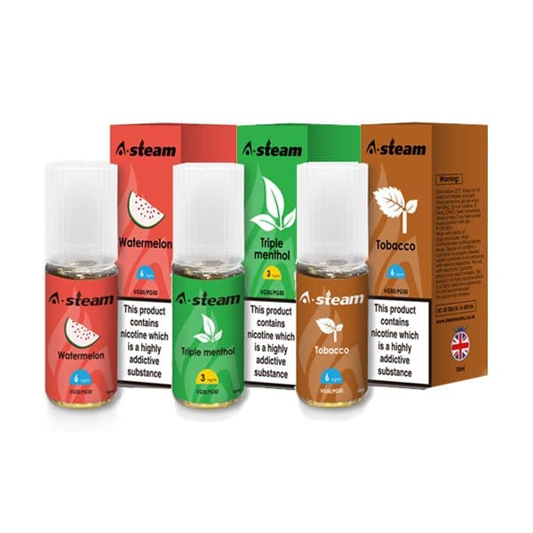 A-Steam Fruit Flavours 12MG 10ML (50VG/50PG) - vapeverseuk