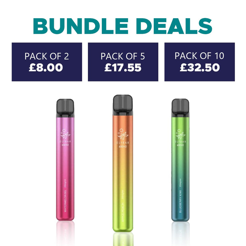 Elf Bar V2 600 Puffs Disposable Vape for £4.55| 10 for £32.50