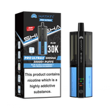 hayati pro ultra plus shisha 30k prefilled pod kit blue slash & raspberry/ vim frozen blueberry flavors