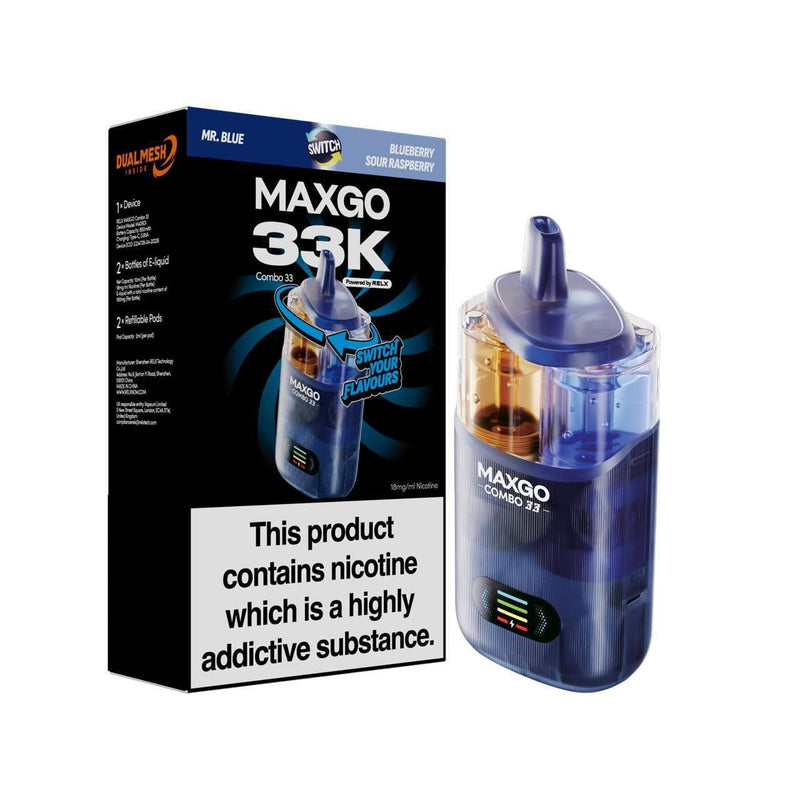 RELX Maxgo Combo 33k, 33000 Puffs Prefilled Pod Kit Dual Flavor - Starting From £10.50