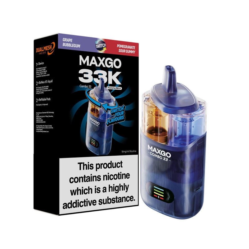 RELX Maxgo Combo 33k, 33000 Puffs Prefilled Pod Kit Dual Flavor - Starting From £10.50