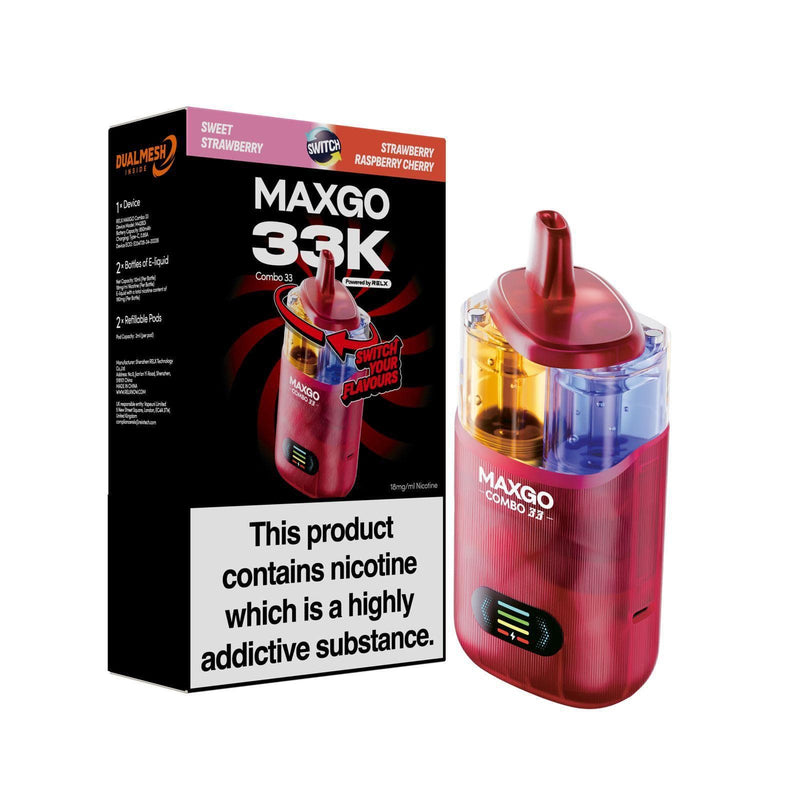 RELX Maxgo Combo 33k, 33000 Puffs Prefilled Pod Kit Dual Flavor - Starting From £10.50