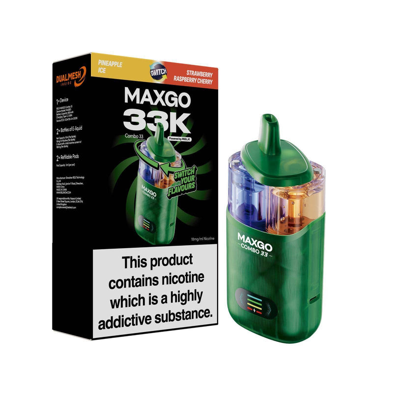 RELX Maxgo Combo 33k, 33000 Puffs Prefilled Pod Kit Dual Flavor - Starting From £10.50