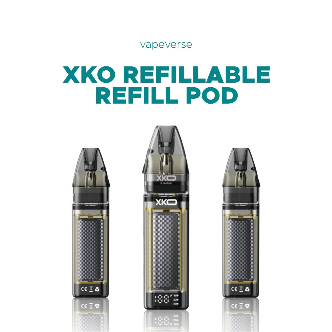 XKO Refillable Pod Kit 2ml | 0.6 Mesh Coil | Rechargeable Vape Device | Starting From 6.99 XKO Refillable Pod Kit 2ml | 0.6 Mesh Coil | Rechargeable Vape Device | Starting From 6.99