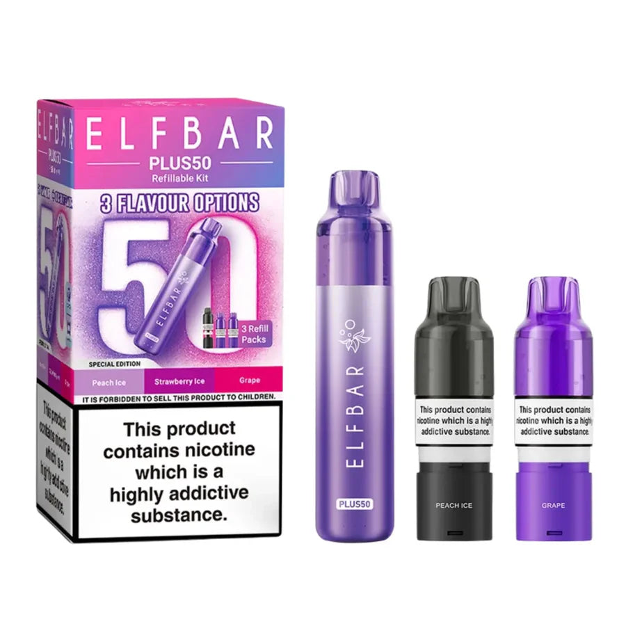 Elfbar Plus 50 , 50k puffs prefilled pod kit - From 11.99 Elfbar Plus 50 , 50k puffs prefilled pod kit - From 11.99