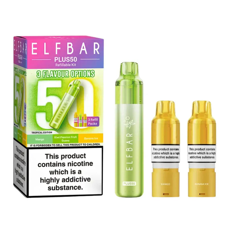 Elfbar Plus 50 , 50k puffs prefilled pod kit - From £ 11.99