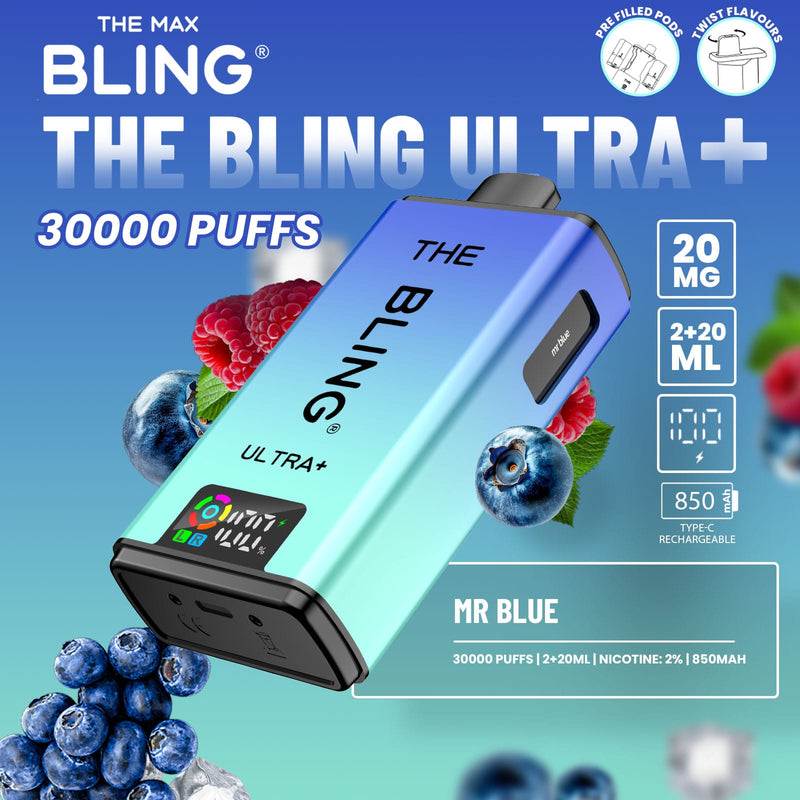 The Bling Ultra Plus 30k Puffs Prefilled Pod Vape - From £11.00